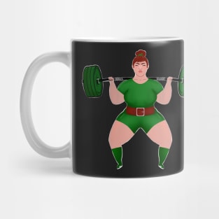 Strong Women Powerlifting gym girl in Green Mug